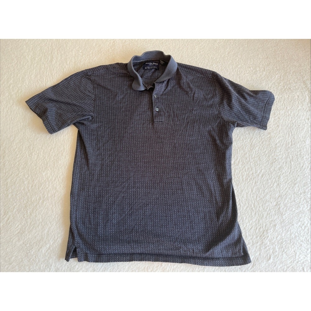 Austin Reed London Shirt Men's Polo M Gray Double Mercerized 60g Two-Ply Cotton